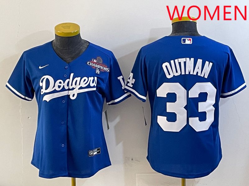 Women Los Angeles Dodgers 33 Outman Blue Game 2025 Nike MLB Jersey style 4